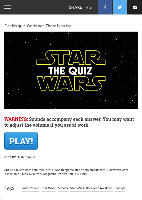 Star Wars: The Quiz